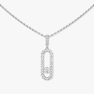Collier Messika Move Uno GM pavé en or blanc et diamants