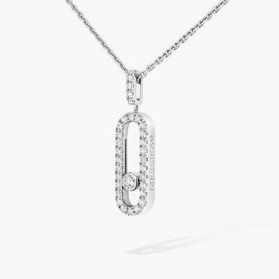 Collier Messika Move Uno GM pavé en or blanc et diamants