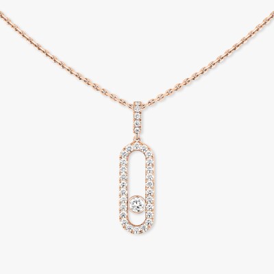 Collier Messika Move Uno GM pavé en or rose et diamants