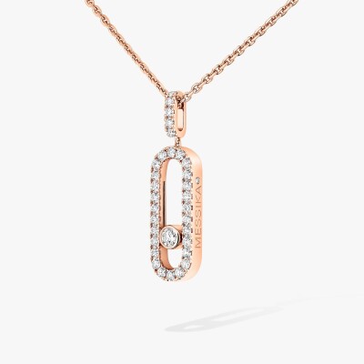 Collier Messika Move Uno GM pavé en or rose et diamants