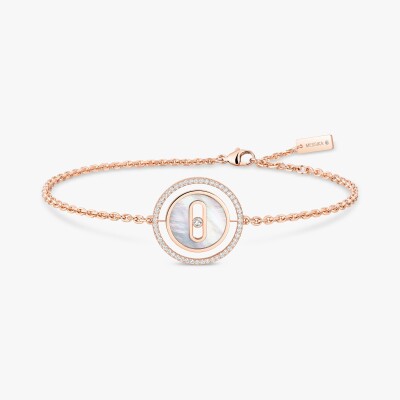Bracelet Messika Lucky Move PM en or rose, nacre et diamants