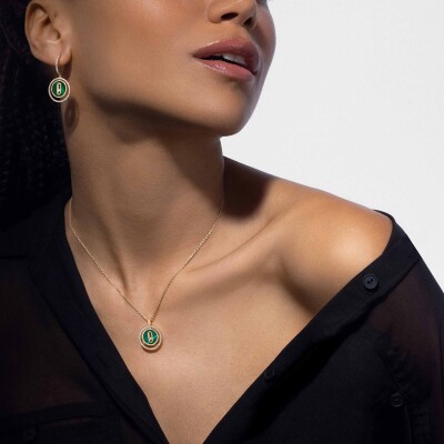 Collier Messika Lucky Move PM en or jaune, malachite et diamants