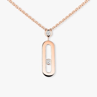 Collier long Messika Move Uno en or rose et diamants