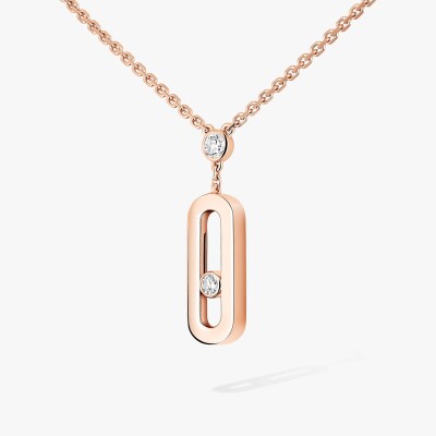 Collier long Messika Move Uno en or rose et diamants