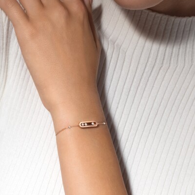 Bracelet Messika Baby Move en or rose et diamants