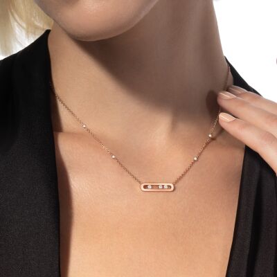 Collier Messika Baby Move Classique en or rose et diamants