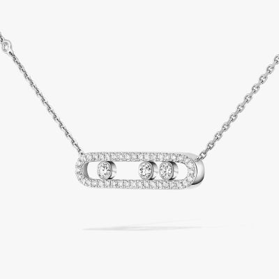 Collier Messika Baby Move Classique pavé en or blanc et diamants
