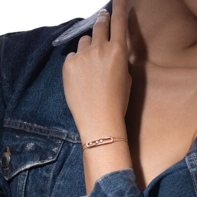 Bracelet Messika Move Classique en or rose et diamants