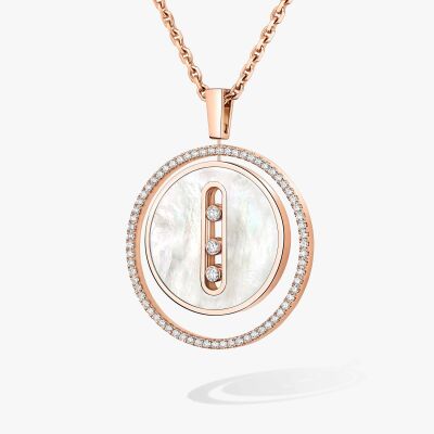 Collier Messika Lucky Move MM en or rose, nacre et diamants