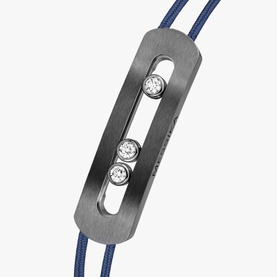 Bracelet sur cordon Messika Move Titanium en titane graphite et diamants