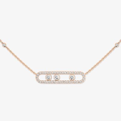 Collier Messika Move Classique pavé en or rose et diamants