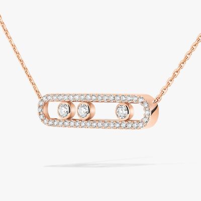Collier Messika Move Classique pavé en or rose et diamants