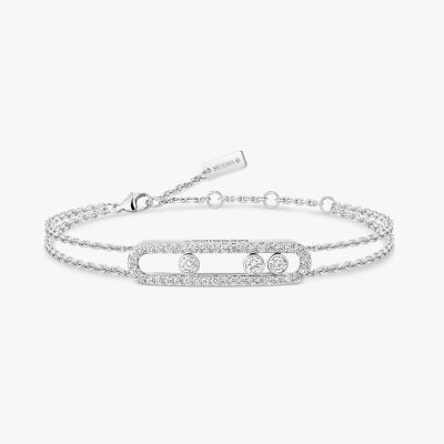 Bracelet Messika Move Classique pavé en or blanc et diamants