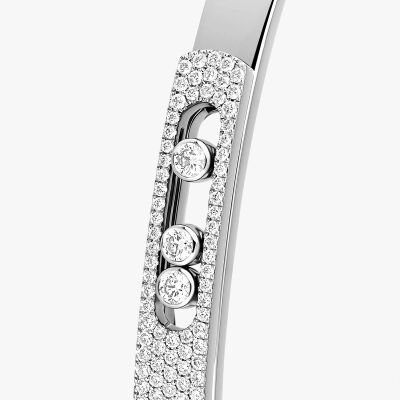 Bracelet bangle Messika Move Noa PM pavé en or blanc et diamants