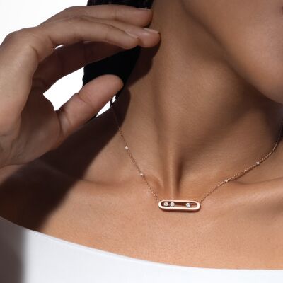 Collier Messika Move Classique en or rose et diamants
