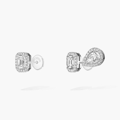 Boucles d'oreilles Messika My Twin 1+2 en or blanc et diamants 3x0.10ct