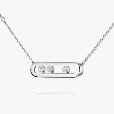 Collier Messika Baby Move Classique en or blanc et diamants