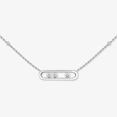 Collier Messika Baby Move Classique en or blanc et diamants