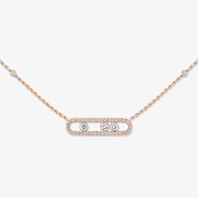 Collier Messika Baby Move Classique pavé en or rose et diamants