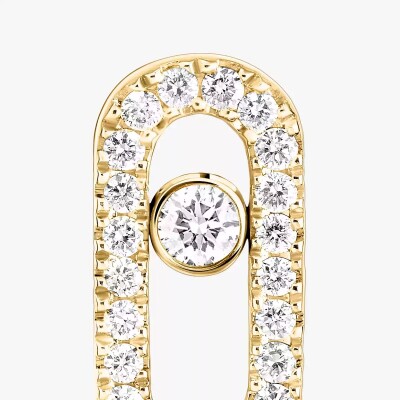 Boucles d'oreilles Messika Move Uno pavées en or jaune et diamants