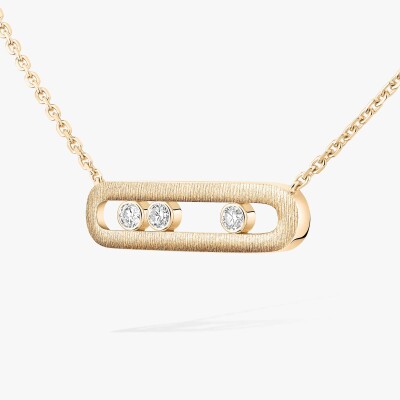 Collier Messika Move Classique ciselé en or jaune et diamants