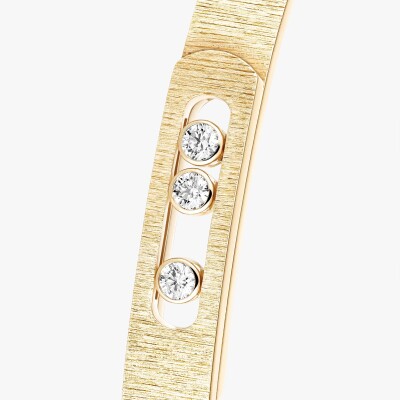 Bracelet bangle Messika Move Noa ciselé en or jaune et diamants