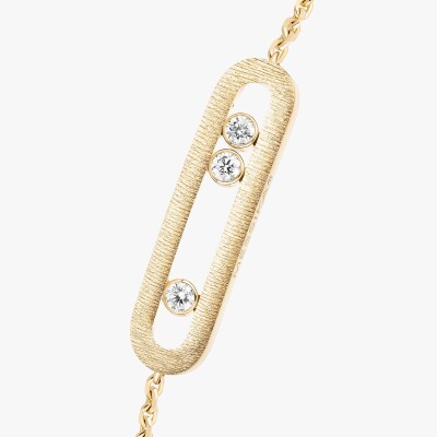 Bracelet Messika Move Classique ciselé en or jaune et diamants