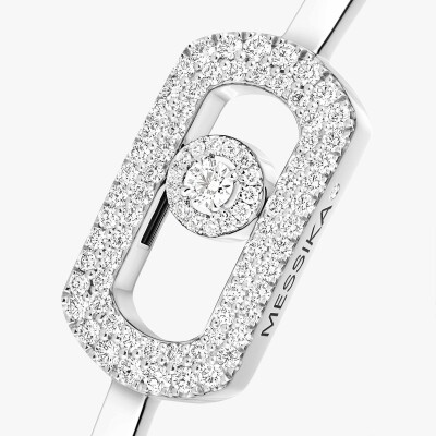 Bracelet jonc Messika So Move pavé en or blanc et diamants