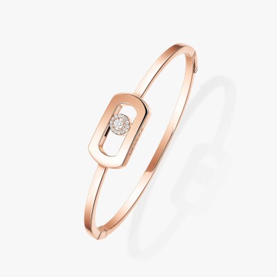 Bracelet jonc Messika So Move en or rose et diamants