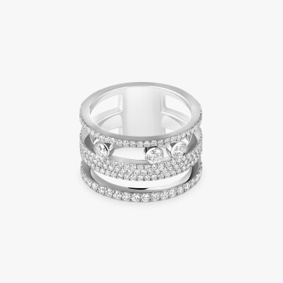 Bague Messika Move Romane GM pavée en or blanc et diamants