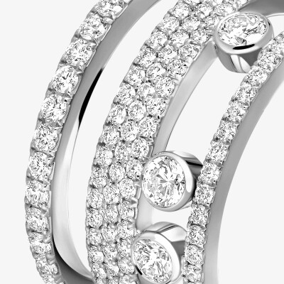 Bague Messika Move Romane GM pavée en or blanc et diamants