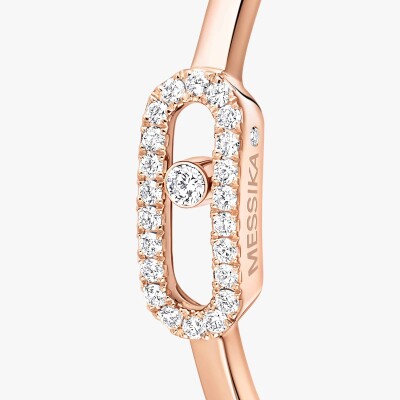 Boucles d'oreilles créoles Messika Move Uno PM en or rose et diamants