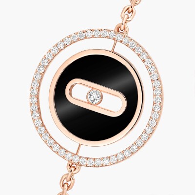 Bracelet Messika Lucky Move PM en or rose, onyx et diamants