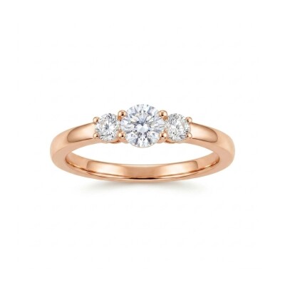 Bague Trilogie en or rose et diamants