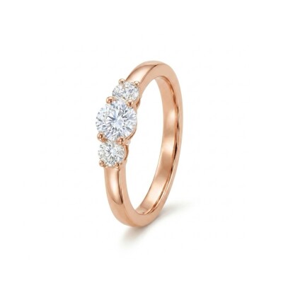 Bague Trilogie en or rose et diamants
