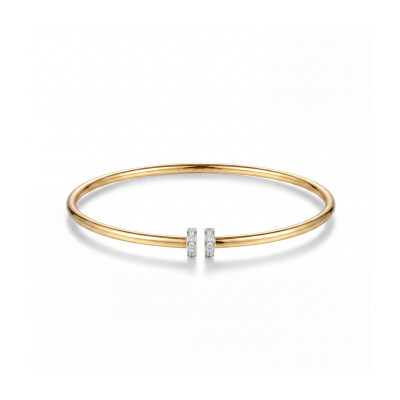 Bracelet Flexi Tube en or Jaune et diamants 16cm