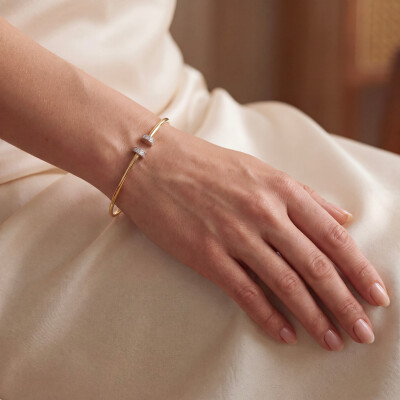 Bracelet Flexi Tube en or Jaune et diamants 16cm
