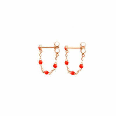 Boucles d'oreilles corail Classique Gigi, or rose