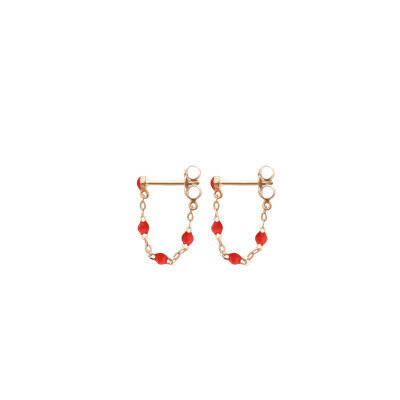 Boucles d'oreilles coquelicot Classique Gigi, or rose