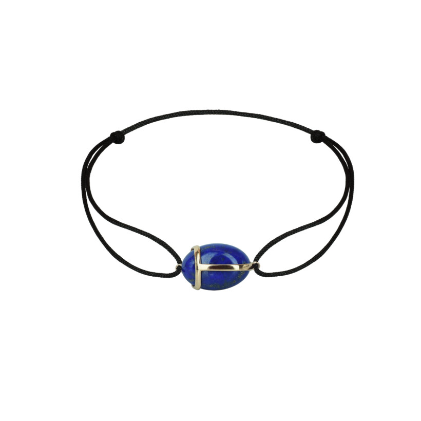 Bracelet Scarabée  Lapis lazuli sur cordon