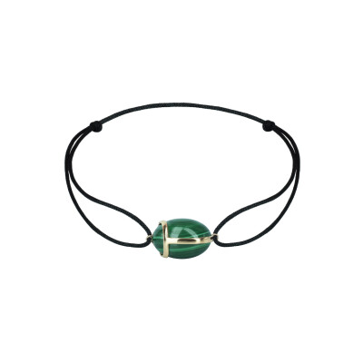 Bracelet Scarabée Malachite sur cordon