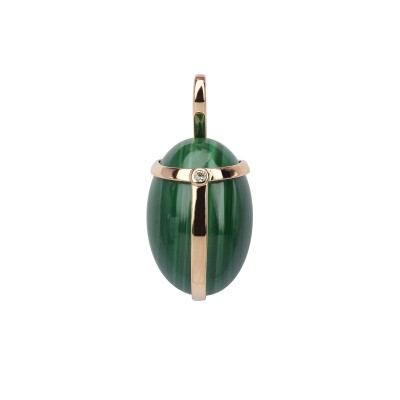 Pendentif SCARABEE - MALACHITE ET DIAMANT MT