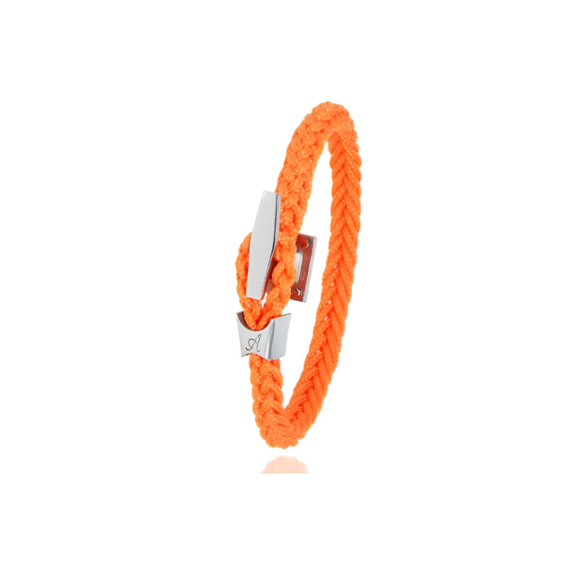 Bracelet motif taquet sur cordon orange
