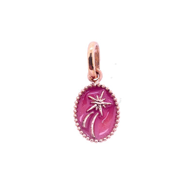 Pendentif Gigi Clozeau Etoile Espoir en or rose et résine rose bonbon