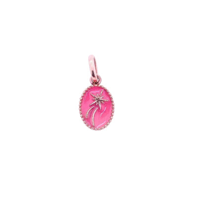 Pendentif Gigi Clozeau Etoile Espoir en or rose et résine rose fluo