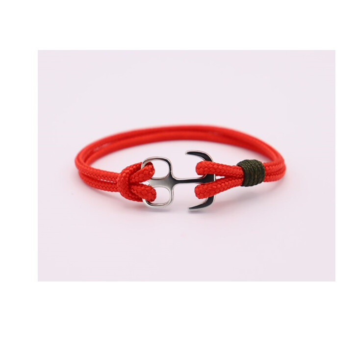 Bracelet ancre cordon rouge
