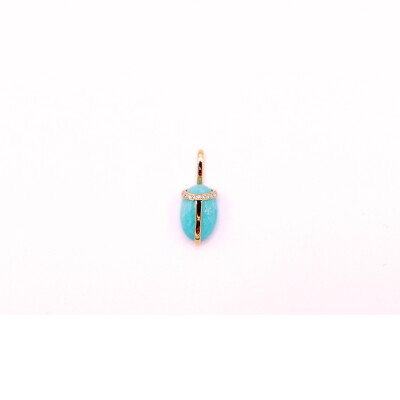 Pendentif SCARABEE - AMAZONITE ET DIAMANT PT
