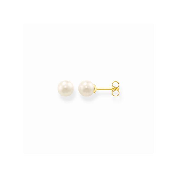 Boucles d\'oreilles puce perles d\'eau douce 5-5.5 sur or jaune