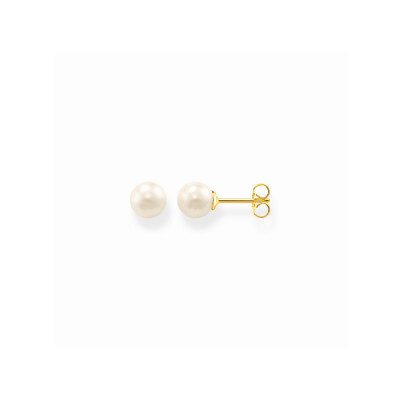 Boucles d'oreilles puce perles d'eau douce 5-5.5 sur or jaune