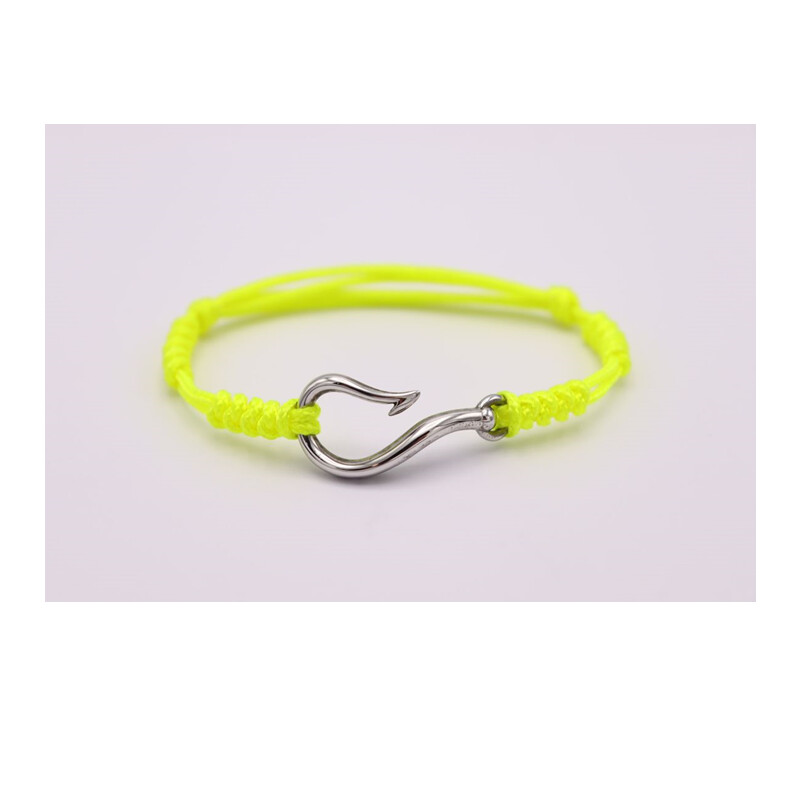 Bracelet hameçon cordon jaune